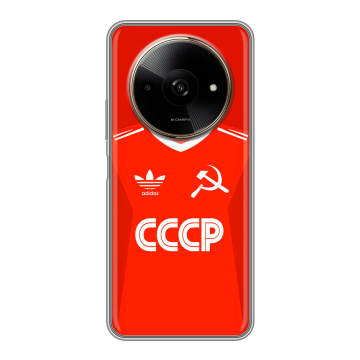 Силиконовый чехол на Poco C61 с принтом Флаг Герб СССР Силиконовый чехол на Poco C61 с принтом Флаг Герб СССР