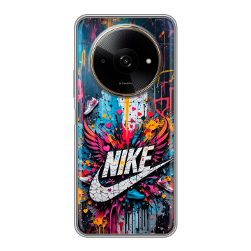 Силиконовый чехол на Poco C61 с принтом Nike Найк Силиконовый чехол на Poco C61 с принтом Nike Найк