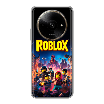 Силиконовый чехол на Poco C61 с принтом Roblox Роблокс