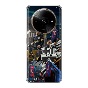 Силиконовый чехол на Poco C61 с принтом Messi Barcelona