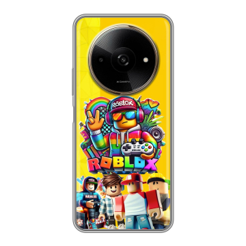 Силиконовый чехол на Poco C61 с принтом Roblox Роблокс