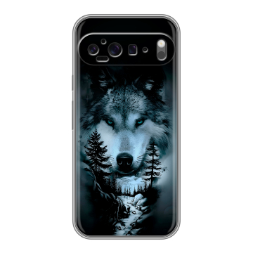 Силиконовый чехол на Google Pixel 9 Pro XL с принтом Лесной волк