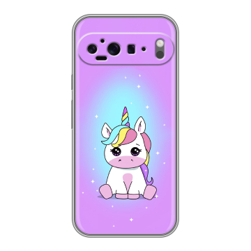 Силиконовый чехол на Google Pixel 9 Pro XL с принтом Единорог