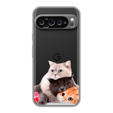 Силиконовый чехол на Google Pixel 9 Pro XL с принтом Кошки