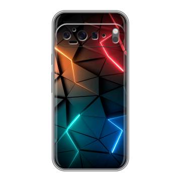 Силиконовый чехол на Google Pixel 9 Pro XL с принтом Абстракция неон