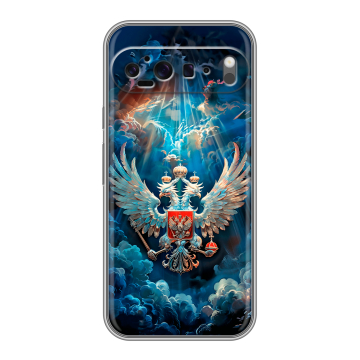 Силиконовый чехол на Google Pixel 9 Pro XL с принтом Герб флаг России