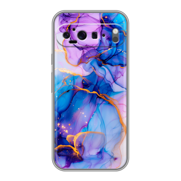 Силиконовый чехол на Google Pixel 9 Pro XL с принтом синий мрамор