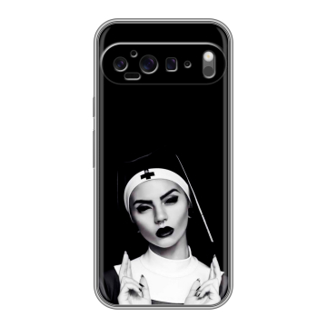 Силиконовый чехол на Google Pixel 9 Pro XL с принтом монашка