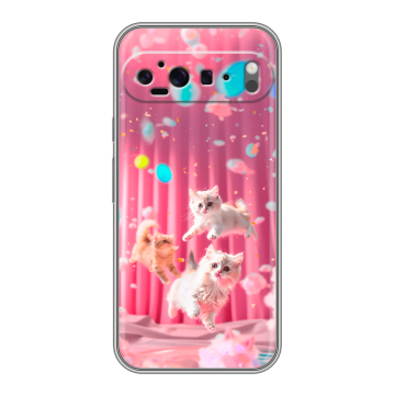 Силиконовый чехол на Google Pixel 9 Pro XL с принтом милые котики Силиконовый чехол на Google Pixel 9 Pro XL с принтом милые котики