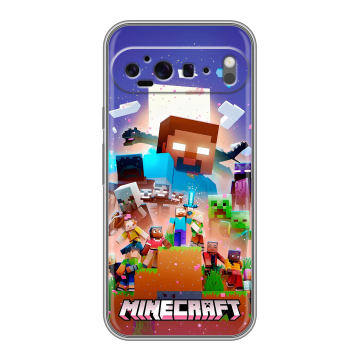 Силиконовый чехол на Google Pixel 9 Pro XL с принтом Майнкрафт Minecraft Силиконовый чехол на Google Pixel 9 Pro XL с принтом Майнкрафт Minecraft