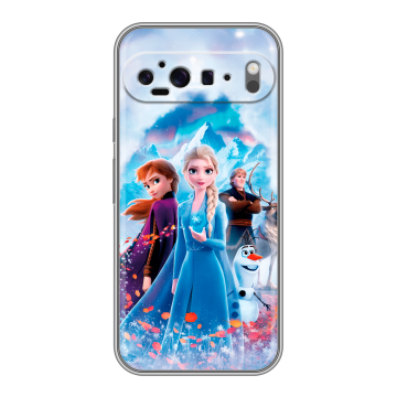 Силиконовый чехол на Google Pixel 9 Pro XL с принтом Холодное сердце Frozen