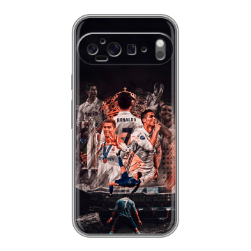 Силиконовый чехол на Google Pixel 9 Pro XL с принтом Реал Роналдо Real Ronaldo