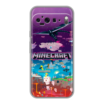 Силиконовый чехол на Google Pixel 9 Pro XL с принтом Майнкрафт Minecraft