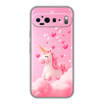 Силиконовый чехол на Google Pixel 9 Pro XL с принтом Единорог