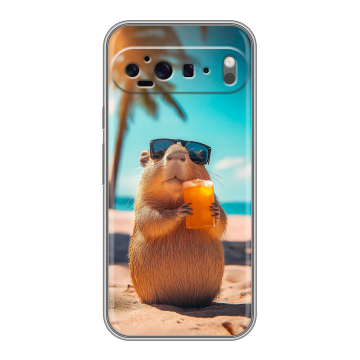 Силиконовый чехол на Google Pixel 9 Pro XL с принтом Капибара