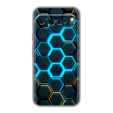 Силиконовый чехол на Google Pixel 9 Pro XL с принтом Неоновые соты Силиконовый чехол на Google Pixel 9 Pro XL с принтом Неоновые соты