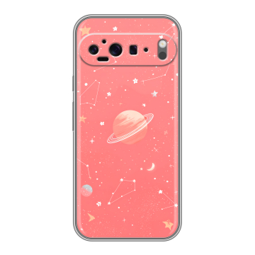 Силиконовый чехол на Google Pixel 9 Pro XL с принтом Розовый космос Силиконовый чехол на Google Pixel 9 Pro XL с принтом Розовый космос