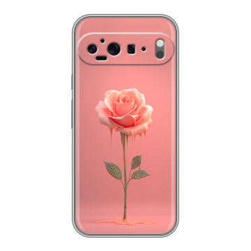 Силиконовый чехол на Google Pixel 9 Pro XL с принтом Розовая роза Силиконовый чехол на Google Pixel 9 Pro XL с принтом Розовая роза