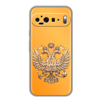 Силиконовый чехол на Google Pixel 9 Pro XL с принтом Герб Флаг России