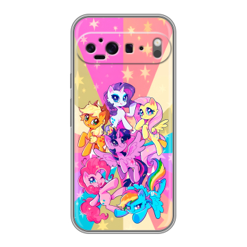 Силиконовый чехол на Google Pixel 9 Pro XL с принтом My little pony Дружба чудо