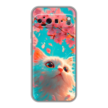 Силиконовый чехол на Google Pixel 9 Pro XL с принтом Красивый кот