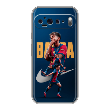 Силиконовый чехол на Google Pixel 9 Pro XL с принтом Барселона Barca Yamal 
