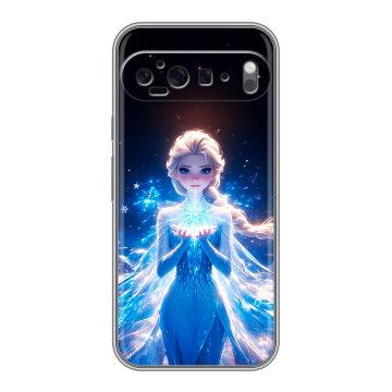 Силиконовый чехол на Google Pixel 9 Pro XL с принтом Холодное сердце Frozen