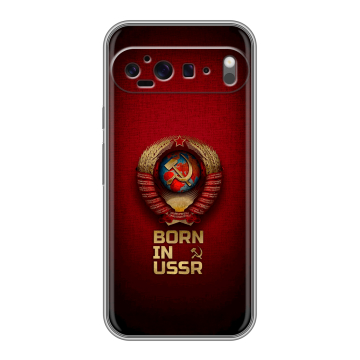 Силиконовый чехол на Google Pixel 9 Pro XL с принтом Флаг Герб СССР