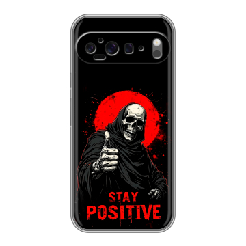Силиконовый чехол на Google Pixel 9 Pro XL с принтом смешной скелет