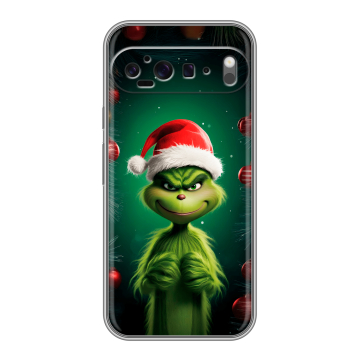 Силиконовый чехол на Google Pixel 9 Pro XL с принтом Гринч Новый год Рождество