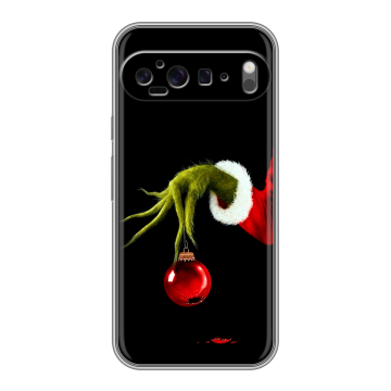 Силиконовый чехол на Google Pixel 9 Pro XL с принтом Новый год Гринч