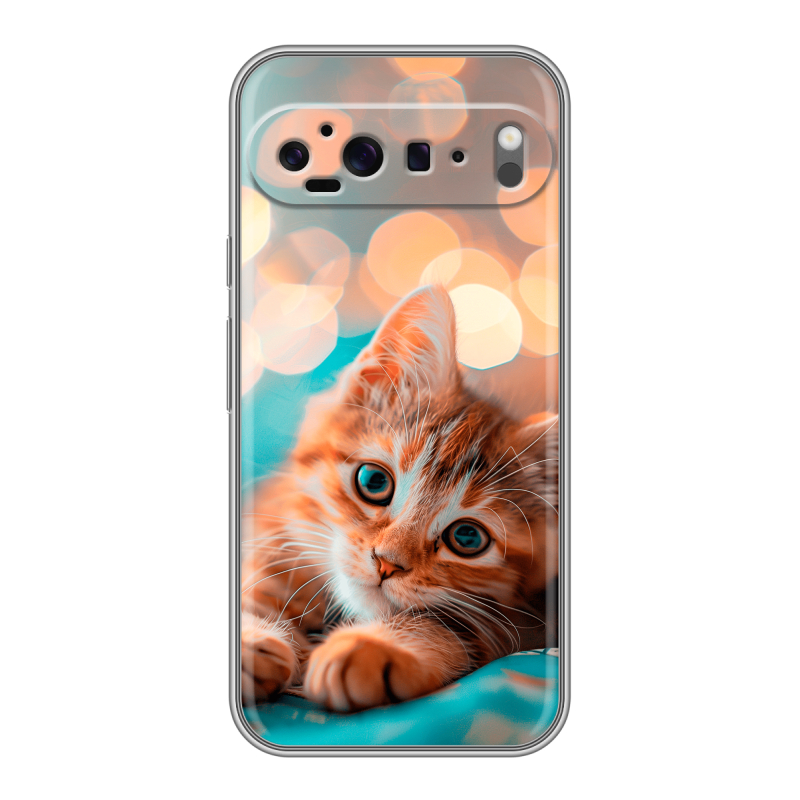 Силиконовый чехол на Google Pixel 9 Pro XL с принтом котик Силиконовый чехол на Google Pixel 9 Pro XL с принтом котик