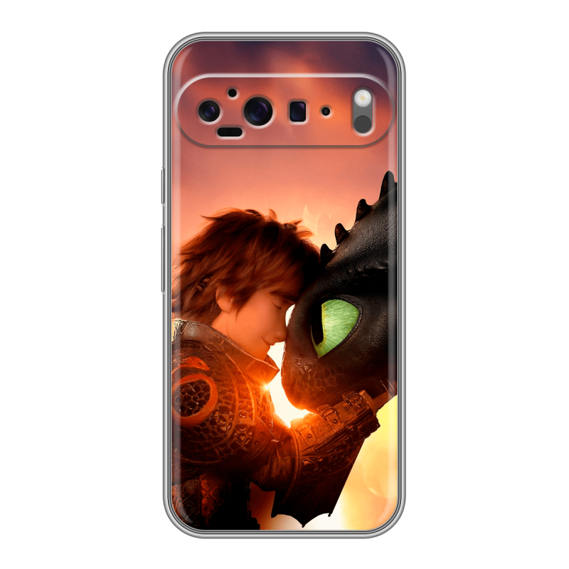 Силиконовый чехол на Google Pixel 9 Pro XL с принтом Как приручить дракона Силиконовый чехол на Google Pixel 9 Pro XL с принтом Как приручить дракона