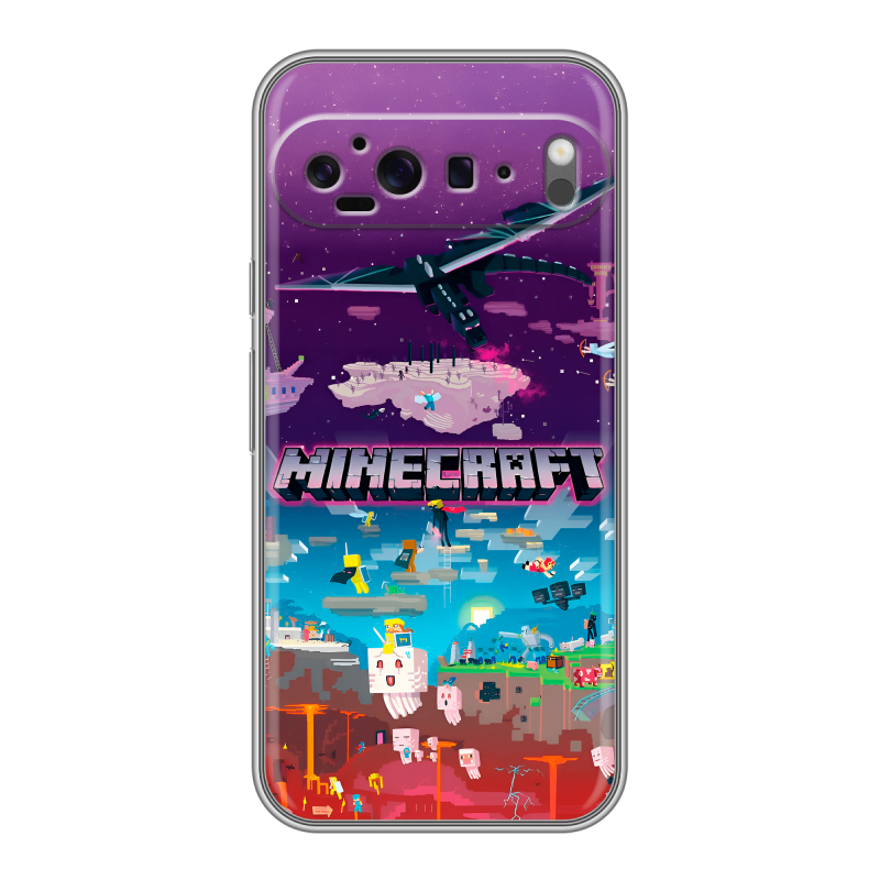 Силиконовый чехол на Google Pixel 9 Pro XL с принтом Майнкрафт Minecraft Силиконовый чехол на Google Pixel 9 Pro XL с принтом Майнкрафт Minecraft
