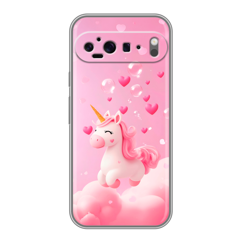Силиконовый чехол на Google Pixel 9 Pro XL с принтом Единорог Силиконовый чехол на Google Pixel 9 Pro XL с принтом Единорог