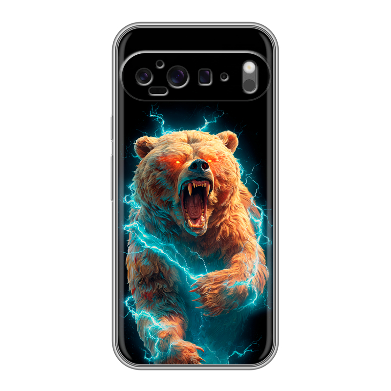 Силиконовый чехол на Google Pixel 9 Pro XL с принтом Медведь Силиконовый чехол на Google Pixel 9 Pro XL с принтом Медведь