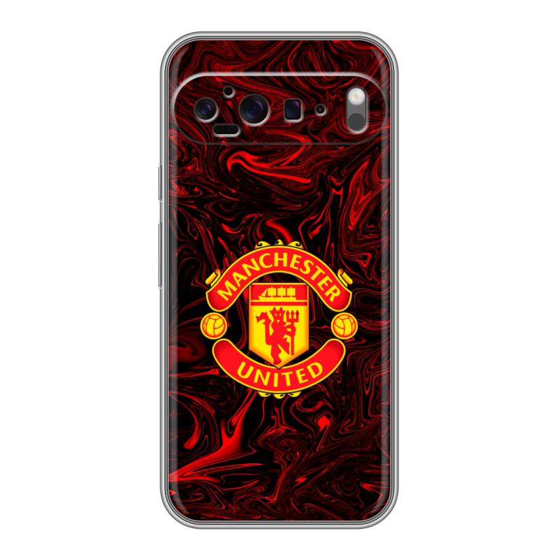 Силиконовый чехол на Google Pixel 9 Pro XL с принтом Manchester United Силиконовый чехол на Google Pixel 9 Pro XL с принтом Manchester United