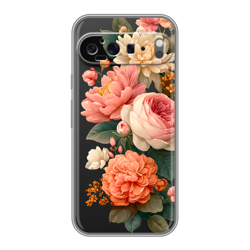 Силиконовый чехол на Google Pixel 9 Pro XL с принтом цветы Силиконовый чехол на Google Pixel 9 Pro XL с принтом цветы