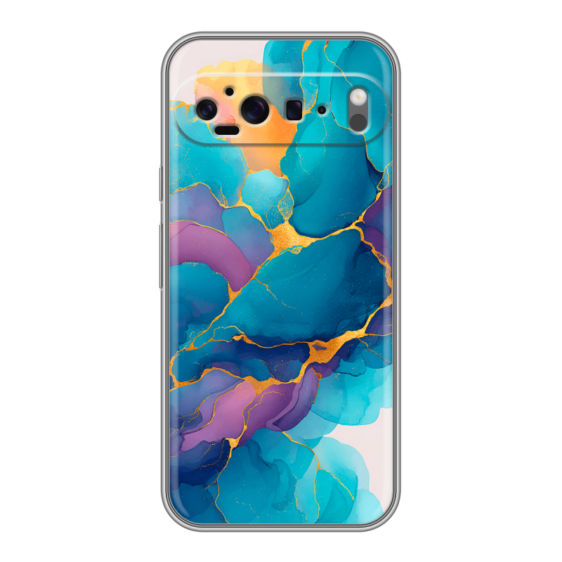 Силиконовый чехол на Google Pixel 9 Pro XL с принтом Мрамор блестки Силиконовый чехол на Google Pixel 9 Pro XL с принтом Мрамор блестки