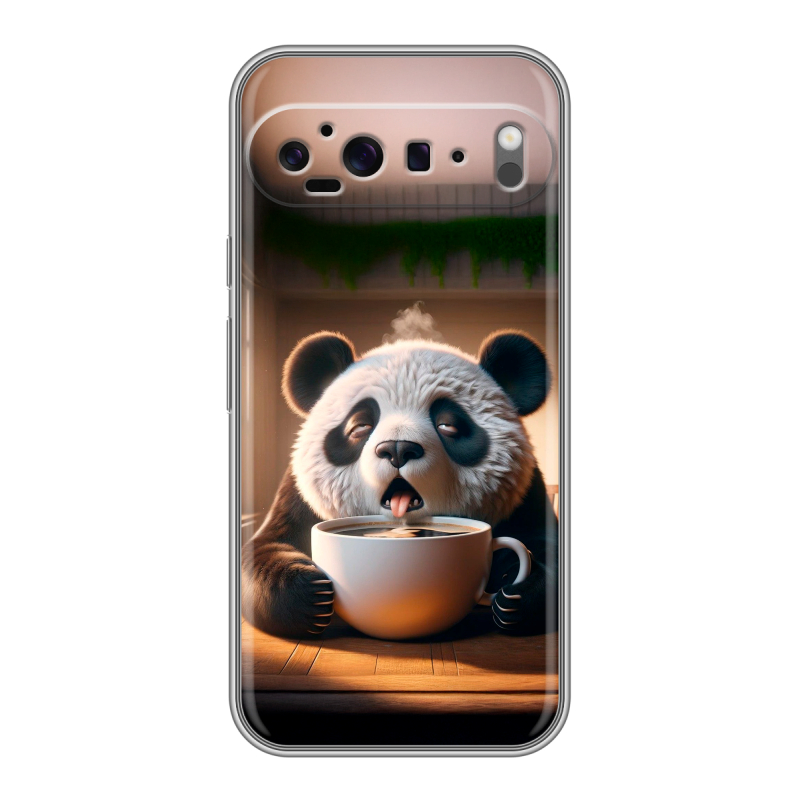 Силиконовый чехол на Google Pixel 9 Pro XL с принтом смешная панда Силиконовый чехол на Google Pixel 9 Pro XL с принтом смешная панда