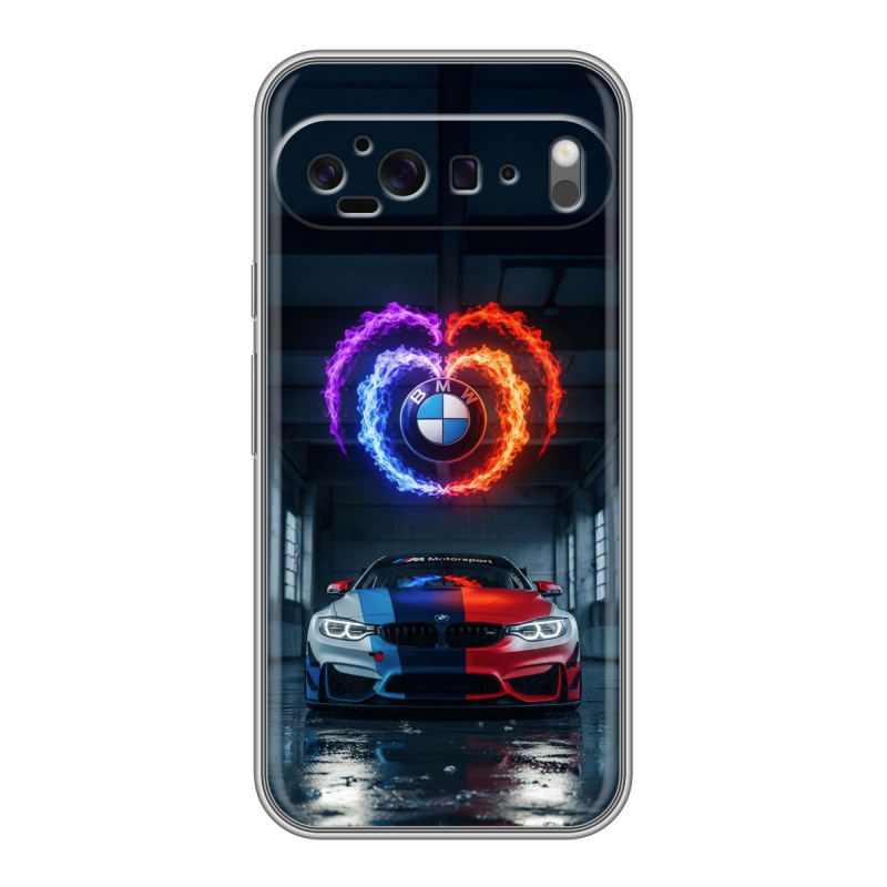 Силиконовый чехол на Google Pixel 9 Pro XL с принтом BMW БМВ Силиконовый чехол на Google Pixel 9 Pro XL с принтом BMW БМВ