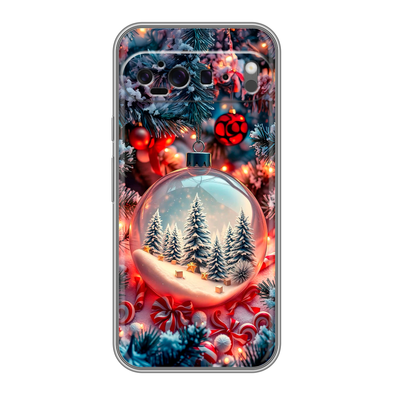 Силиконовый чехол на Google Pixel 9 Pro XL с принтом Новый год Силиконовый чехол на Google Pixel 9 Pro XL с принтом Новый год