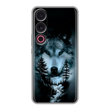 Силиконовый чехол на Meizu 21 с принтом Лесной волк
