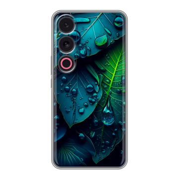 Силиконовый чехол на Meizu 21 с принтом Листья
