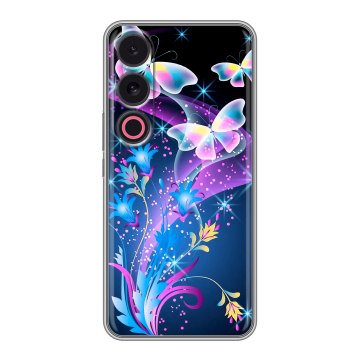 Силиконовый чехол на Meizu 21 с принтом Бабочки Силиконовый чехол на Meizu 21 с принтом Бабочки