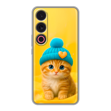 Силиконовый чехол на Meizu 21 с принтом Котенок в шапке