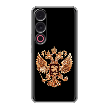 Силиконовый чехол на Meizu 21 с принтом Герб России золотой
