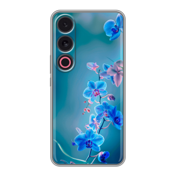 Силиконовый чехол на Meizu 21 с принтом Голубые цветы Силиконовый чехол на Meizu 21 с принтом Голубые цветы