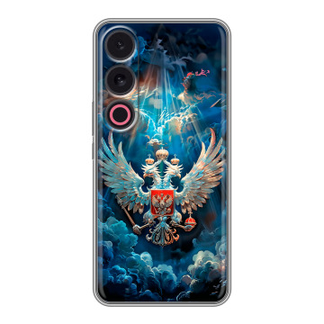 Силиконовый чехол на Meizu 21 с принтом Герб флаг России Силиконовый чехол на Meizu 21 с принтом Герб флаг России