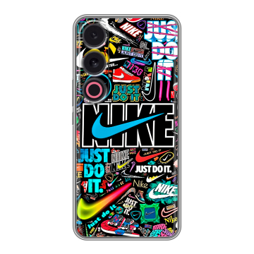 Силиконовый чехол на Meizu 21 с принтом найк nike черный